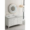 James Martin Vanities Palisades 60in Single Vanity, Bright White w/ 3 CM Eternal Jasmine Pearl Quartz Top 527-V60S-BW-3EJP